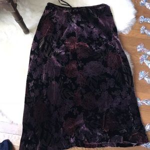 Ann Taylor Silk Velvet Floral Skirt